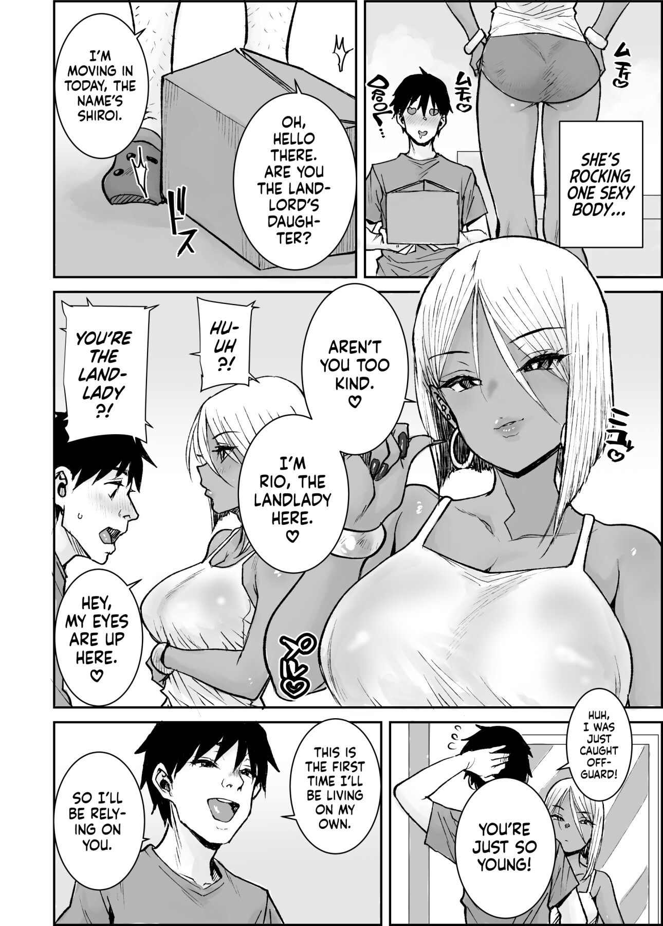 Hentai Manga Comic-I, Your Humble College Student, Busted Loads Into My 35 Y/O Dark-Skinned Gyaru Landlady While She Rode Me Cowgirl-Read-3